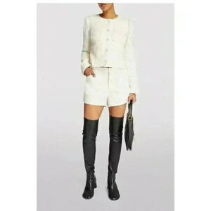 New Paige Women's Beige Cream Patrizia Tweed Shorts Size 6